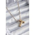 316L Steel Gold Color Bubble  T  Letter Model Women s Necklace