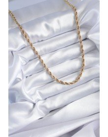 316L Steel Gold Color 60 cm Twisted Model Women's Necklace
