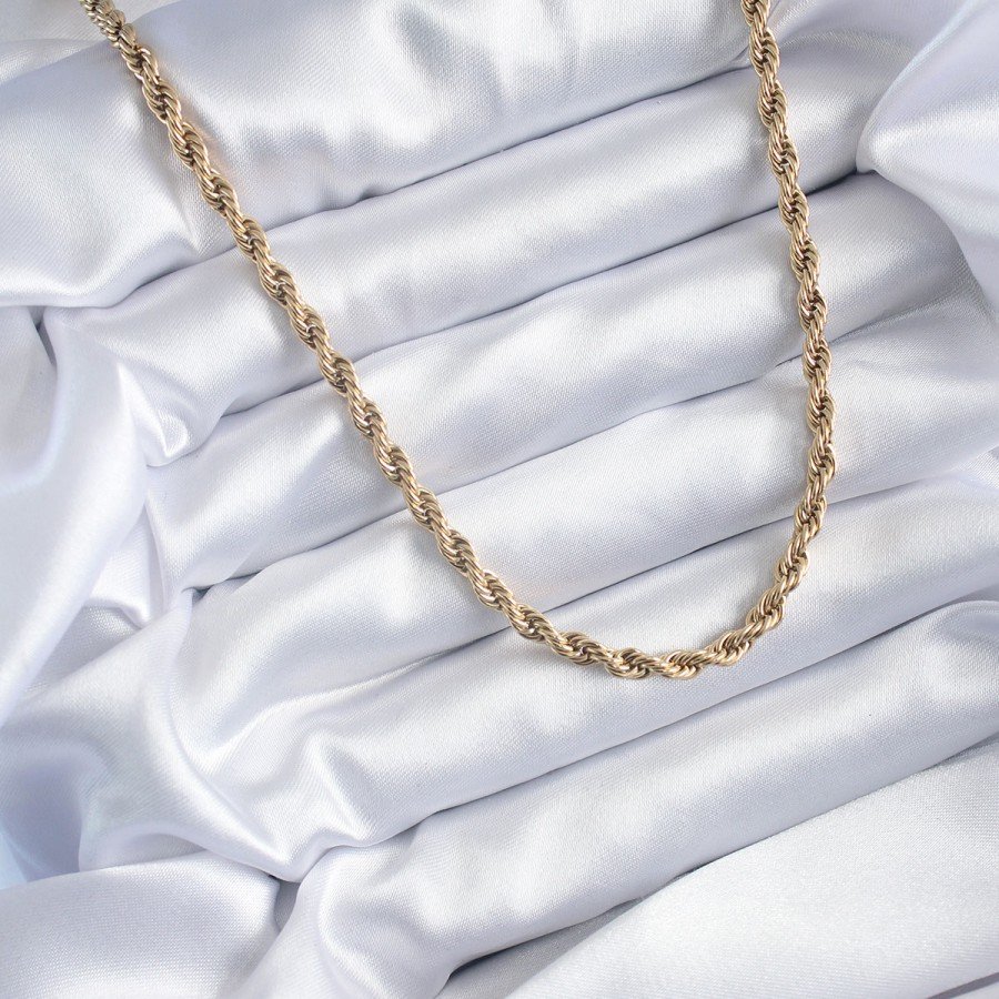 316L Steel Gold Color 60 cm Twisted Model Women s Necklace
