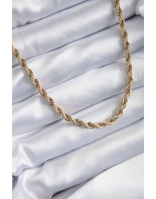 316L Steel Gold Color 60 cm Twisted Model Women's Necklace