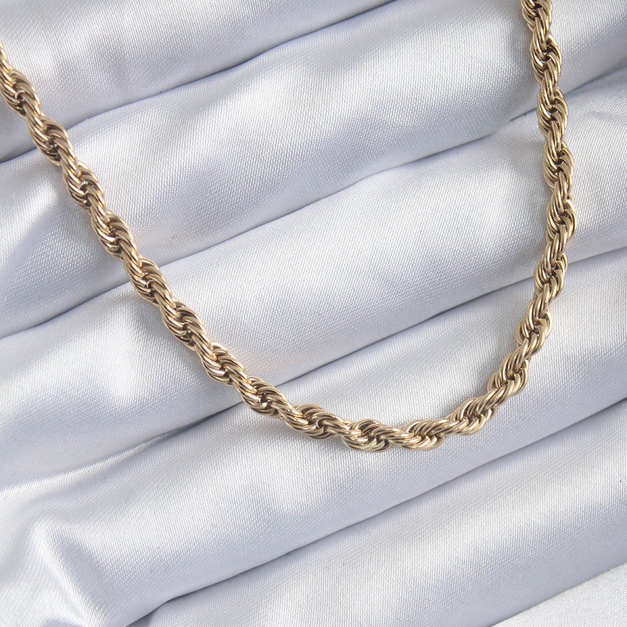 316L Steel Gold Color 60 cm Twisted Model Women s Necklace