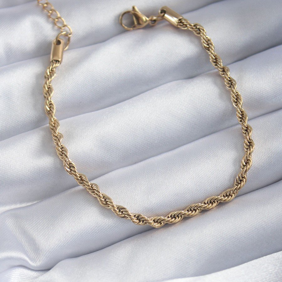 316L Steel Gold Color Twist Chain Model Women s Bracelet