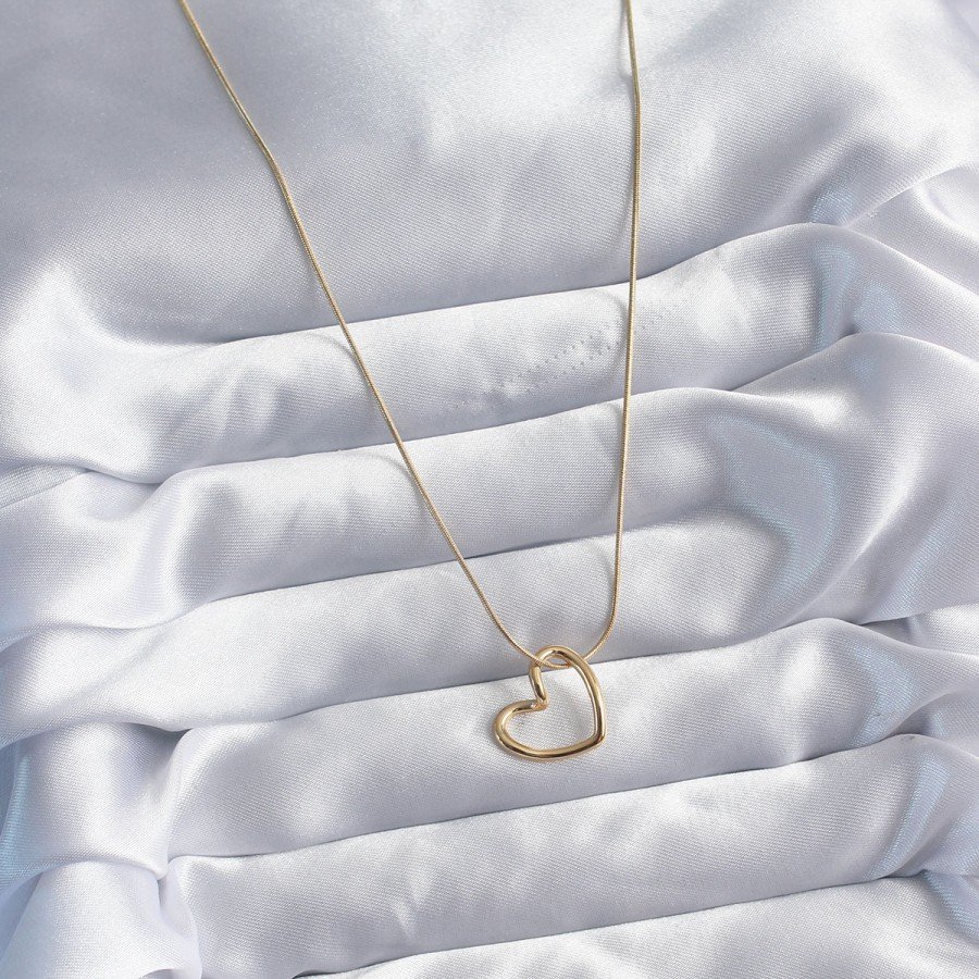 316L Steel Chain Gold Color Heart Model Women s Necklace