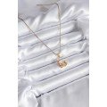 316L Steel Gold Color Crescent Cat Model Zircon Stone Detailed Women s Necklace