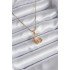 316L Steel Gold Color Crescent Cat Model Zircon Stone Detailed Women's Necklace