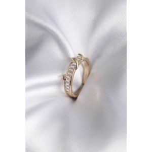 Brass Gold Color Waterway Zircon Stone Model Women's Ring