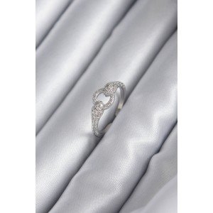 Brass Silver Color Zircon Stone Snake Model Women's Ring