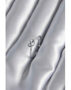 Silver Color Knot Heart Model Women's Ring
