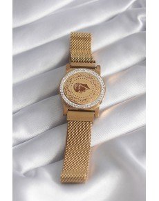316L Steel Gold Color Magnetic Wicker Zircon Stone Quarter Gold Model Women's Bracelet