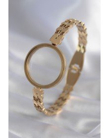 316L Steel Gold Color Barley Machining Openable Bell Model Female Handcuffs