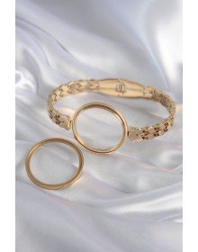 316L Steel Gold Color Barley Machining Openable Bell Model Female Handcuffs