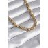 316L Steel Gold Color Laser Cut Barley Chain Model Women's Necklace