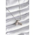 316L Steel Silver Color Bubble  T  Letter Model Women s Necklace