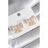 Brass Gold Color Zircon Stone Ribbon Model Women's Earrings