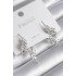Brass Silver Color Zircon Stone Leaf Model Women's Earrings