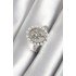 Brass Silver Color Portrait Rose Model Pearl Detail Women's Ring