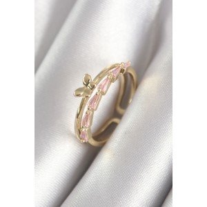 Brass Gold Color Zircon Stone Butterfly Figure Women's Ring Brass Gold Color Zircon Stone Butterfly Figure Women's Ring