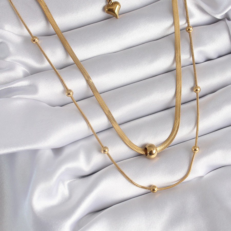316L Steel Gold Color Italian Chain Model Clasp Detail Women s Necklace