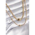 316L Steel Gold Color Italian Chain Model Clasp Detail Women s Necklace