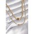316L Steel Gold Color Italian Chain Model Stud Detail Women's Necklace