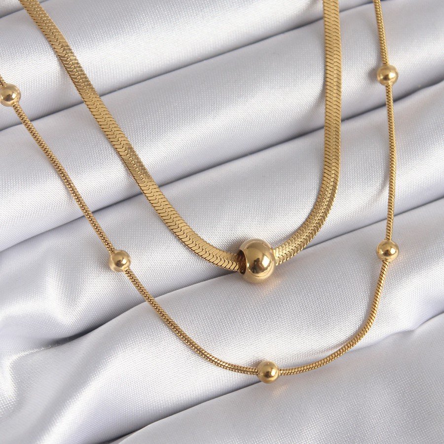 316L Steel Gold Color Italian Chain Model Clasp Detail Women s Necklace