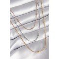 316L Steel Mix Color Triple Stud Detail Women s Necklace