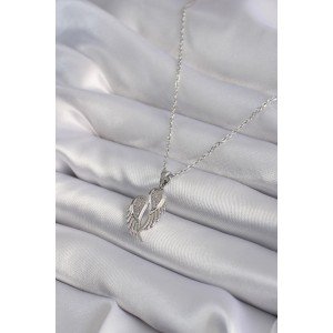 316L Steel Silver Color Zircon Stone Wing Model Women's Necklace 316L Steel Silver Color Zircon Stone Wing Model Women's Necklace