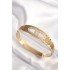 316L Steel Gold Color Zircon Stone Women's Handcuff Bracelet