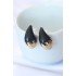 Minimal Black Enameled Double Color Drop Earrings