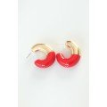 CCB Red Gold Double Color Earrings