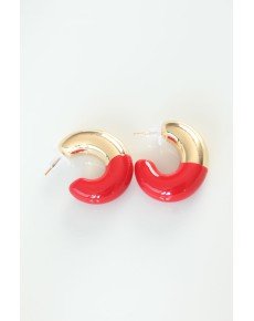 CCB Red Gold Double Color Earrings