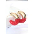 CCB Red Gold Double Color Earrings