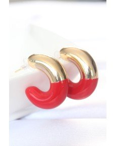 CCB Red Gold Double Color Earrings