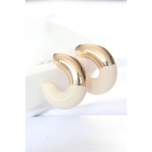 CCB Cream Gold Double Color Earrings
