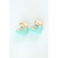 CCB Turquoise Gold Double Color Earrings