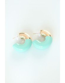 CCB Turquoise Gold Double Color Earrings