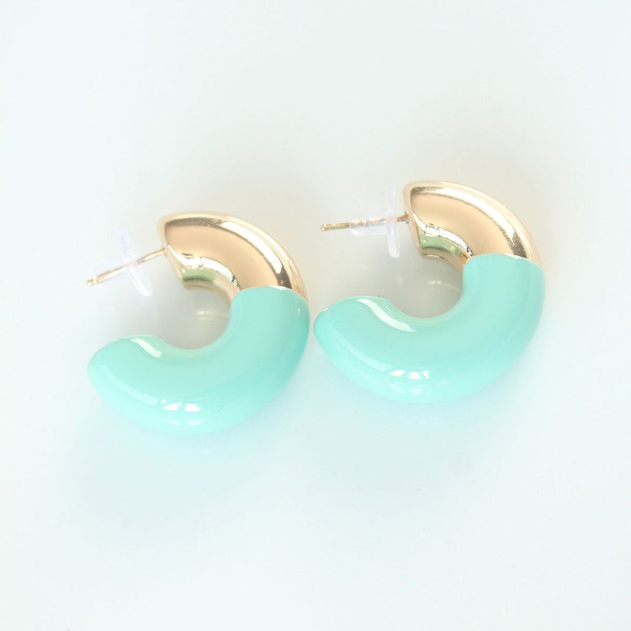 CCB Turquoise Gold Double Color Earrings