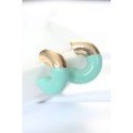 CCB Turquoise Gold Double Color Earrings