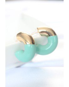 CCB Turquoise Gold Double Color Earrings