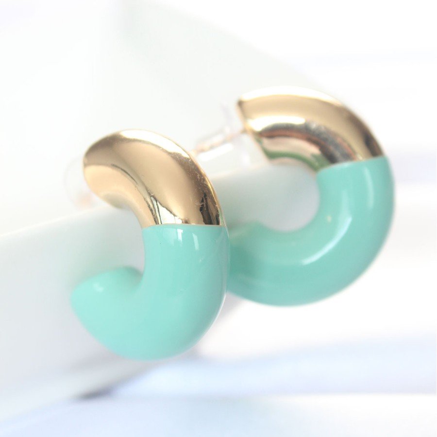 CCB Turquoise Gold Double Color Earrings
