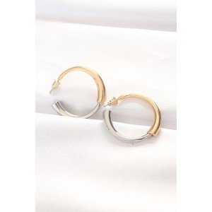 Brass Double Color Hoop Earrings