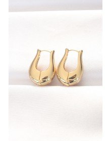 Brass Gold Color Domed Earrings