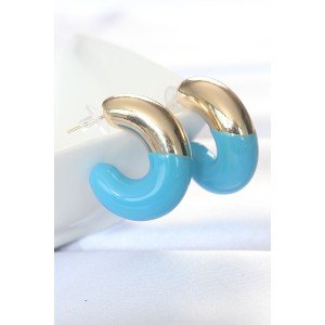 CCB Blue Gold Double Color Earrings