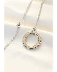 316L Steel Zircon Stone Double Color Tiffany Necklace