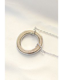 316L Steel Zircon Stone Double Color Tiffany Necklace