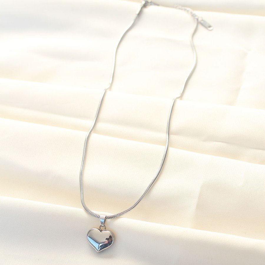 316L Steel Silver Color Heart Necklace 316L Steel Silver Color Heart Necklace