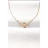 316L Steel Gold Color Zircon Stone Heart Wing Necklace