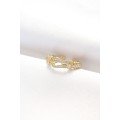 Gold Color Zircon Stone Adjustable Ring with Belt Buckle Design