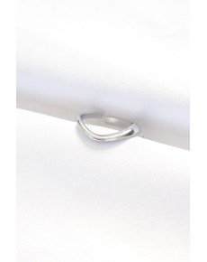 Flat Silver Color Adjustable Ring