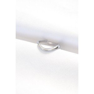 Flat Silver Color Adjustable Ring